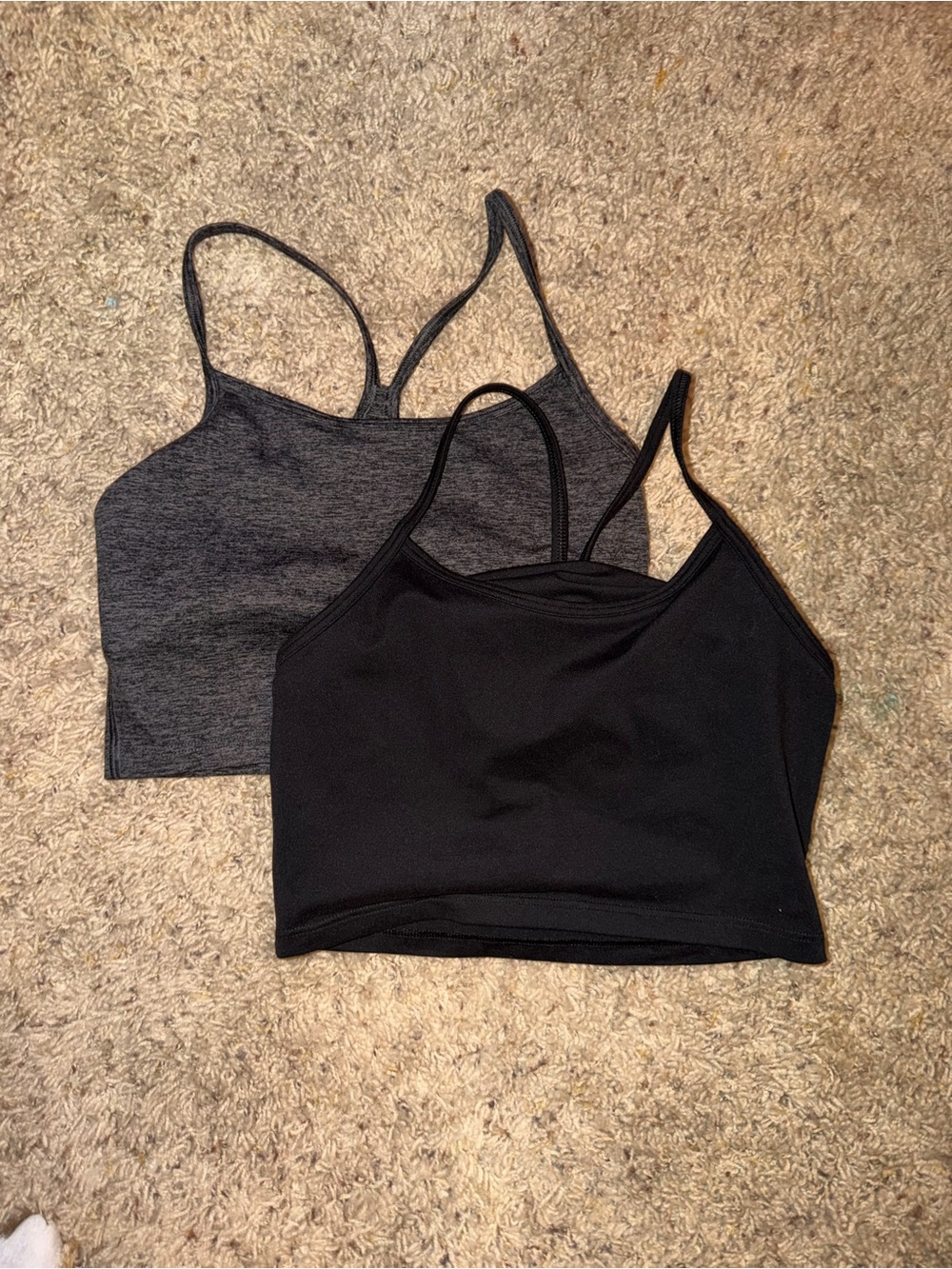 aerie Black and Charcoal Heather Double Cami Pack